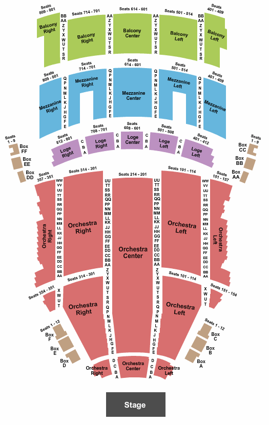 KeyBank State Theatre Wicked Seating Chart